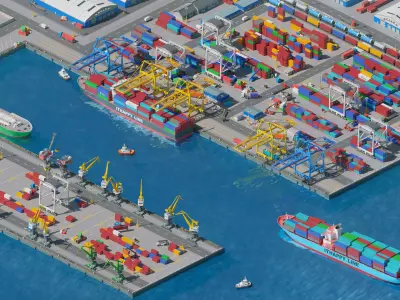 Port 1 Low-poly 3D model