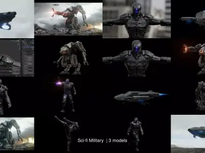 Sci-fi Military  3D Model Pack