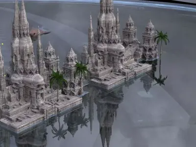 Secret Temple Ruins Ocean  3D model