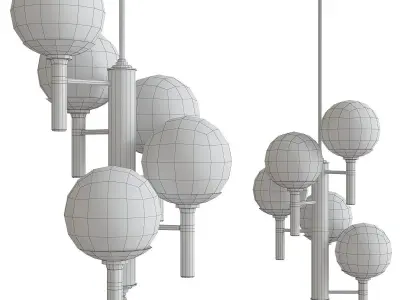 Chandelier low poly 3d models collection 10 pieces Low-poly 3D model from CGTrader