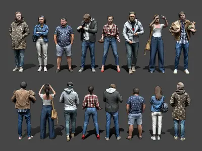 Stylized Lowpoly People Casual Pack Volume 6 Low-poly 3D model