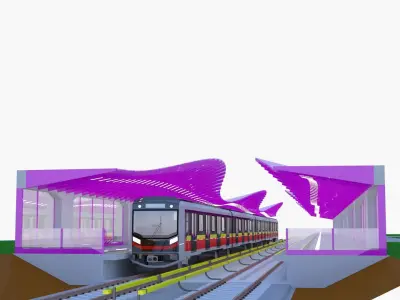 Warsaw tram and metro stations IV 3D Model Pack