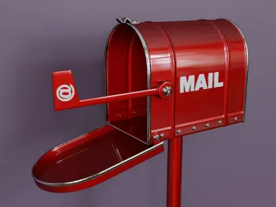 Metal stationary mail box 3D model