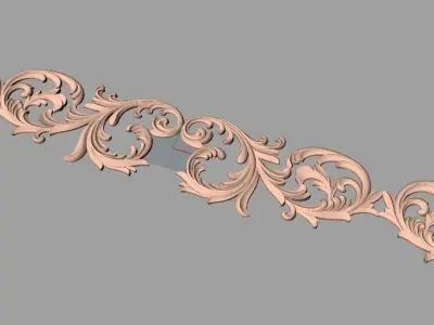 Door flower 3D relief STL Model for CNC woodworking carving E308 3D model
