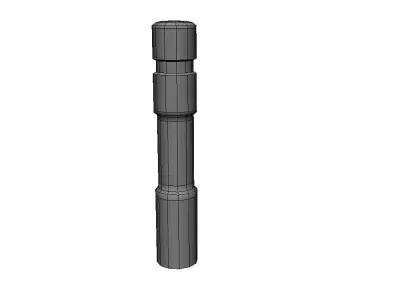 Plastic Barrier Pole Low-poly 3D model