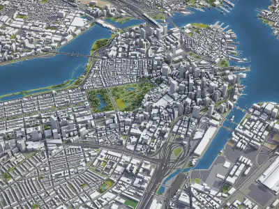 Boston - City 3D Model Low-poly 3D model