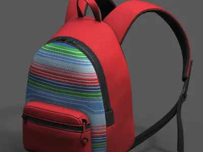 Backpack Camping Generic Color 3d  Low-poly 3D model