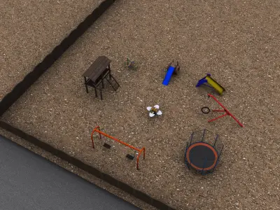 Playground Pack Low-poly 3D model