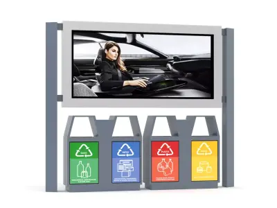 Trash Bin Led Light Box Free 3D model