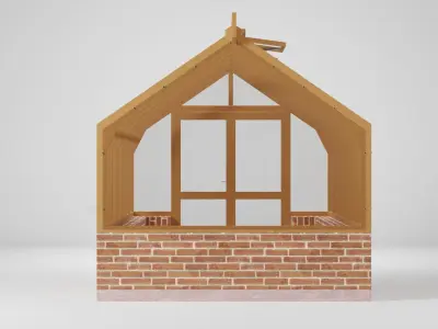 Lahe 5 Green House Low-poly 3D model