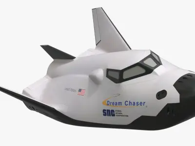  Dream Chaser Orbital Spaceplane Flight Pose Simplified 