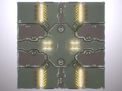 PBR Sci-Fi Spaceship Texture 27 Low-poly 3D model