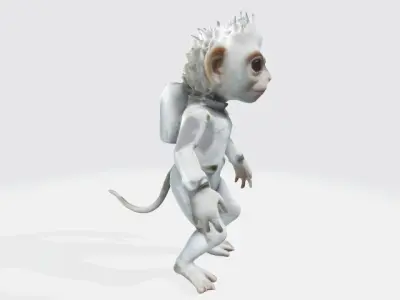 astronaut white monkey 3D model