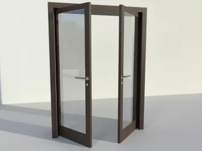 Glass-Door Low-poly 3D model