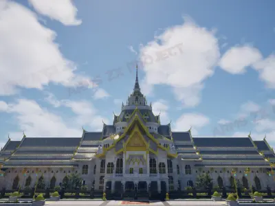 Ubosot of Wat Sothon Wararam Worawihan temple thai 3D model