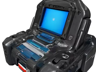 SciFi Rugged Control Panel Device Low-poly 3D model