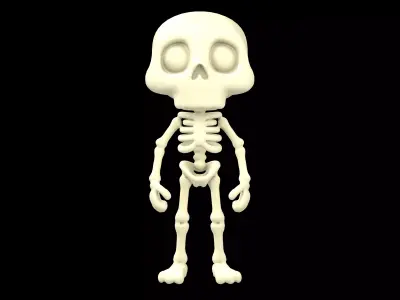 Cartoon Skull Character v1 001 Low-poly 3D model