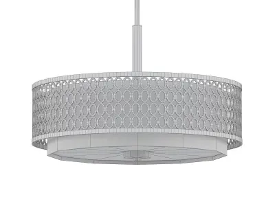 Ramond 3 light drum pendant in polished brass 3D model