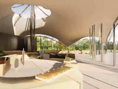 Market center in nature 3D model