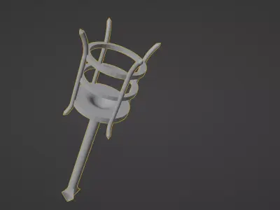 dungeon medieval torch flambau 3D model