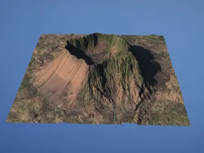 Landscape Environment Volcano Snow 29 Low-poly 3D model
