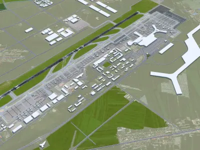 Harbin Taiping International Airport Low-poly 3D model
