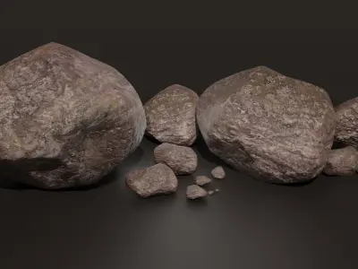 Rock Pack  Low-poly 3D model