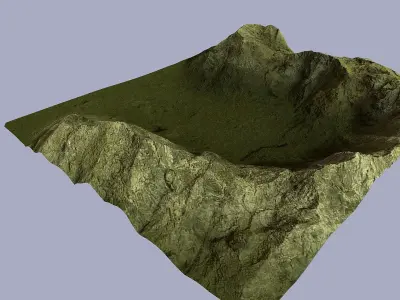 Terrain mountain Low-poly 3D model