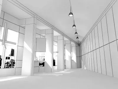 Street Space Under Bridge Or Road 3D model