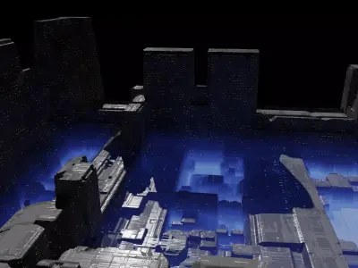 Alien Planet Sci-Fi Fantasy Scenery City 3D model