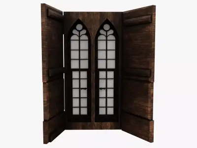 Medieval window Low-poly 3D model