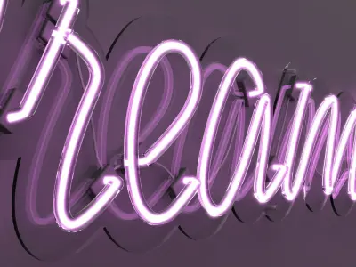 Dreamer - Neon Sign 3D model