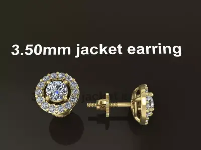 Earring Diamond Jacket Style2 3mm50 3D print model