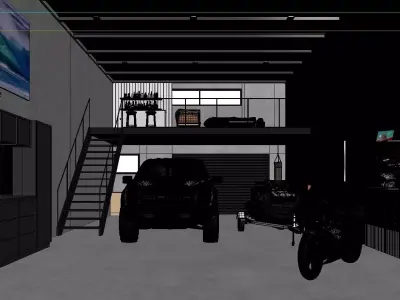 3D model of private residential garage 3D model