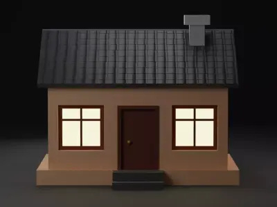 Simple House Low-poly 3D model