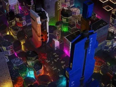 Low Poly Sci-Fi Building 1 - Pixel City 3D Asset Pack Low-poly 3D model