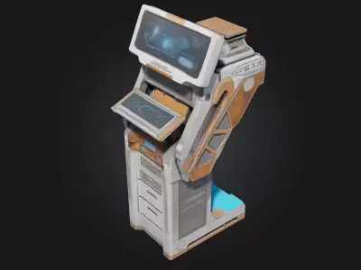 Futuristic Control Console  Command Central for Sci-Fi  3D model