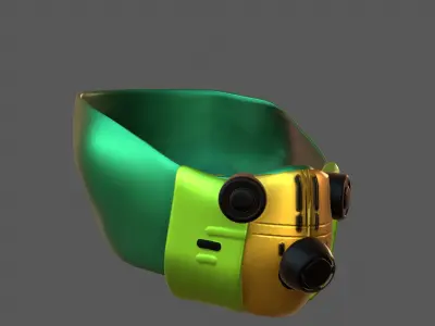 Gas mask helmet 3d model scifi Low-poly  Low-poly 3D model