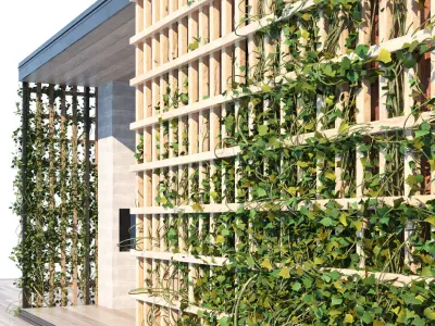 Furnished pergola 3d model Low-poly 3D model