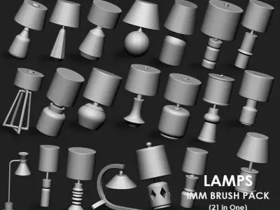 Lamps IMM Brush Pack 21 in One 3D model