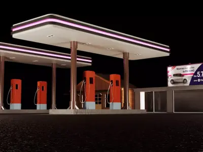 Gas station 3D model