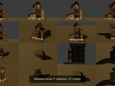 Mdeieval house 11 collection 3D Model Pack