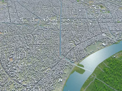 Bangui Central African Republic 25km Low-poly 3D model