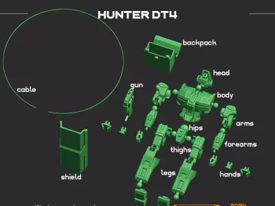 Hunter robot 3D print model