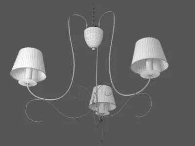 Floral chandelier lamp Low-poly 3D model