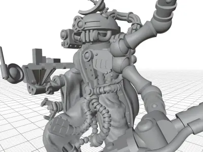 CYBORG CAVALRY CUSTOMIZABLE SUPPORT LEADER 3D print model