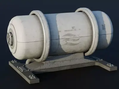 Industrial Tank - Industrial Machine - Type B Low-poly 3D model