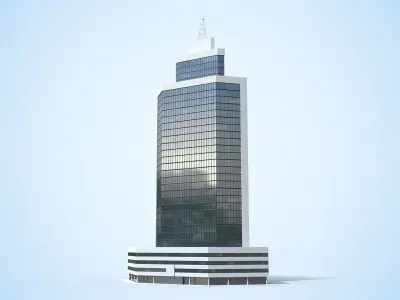 Office Building Day and Night Low-poly 3D model