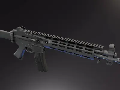 Daewoo K2 Rifle Low-poly 3D model