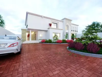 3D Model Neoclassical Two-Story House Low-poly 3D model